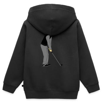 Golf spielen Clipart - Kinder Premium Organic Zip Hoodie - Schwarz - Hinten - AI Model Kid Male (0cm)