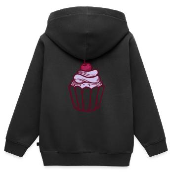Cupcake Muffin Süßes Zucker Süßigkeit Törtchen - Kinder Premium Organic Zip Hoodie - Schwarz - Hinten - AI Model Kid Male (0cm)