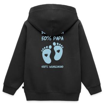 baby_fuesse_wunschkind - Kinder Premium Organic Zip Hoodie - Schwarz - Hinten - AI Model Kid Male (0cm)