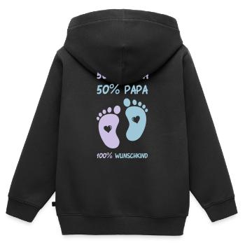 baby_fuesse_wunschkind_001 - Kinder Premium Organic Zip Hoodie - Schwarz - Hinten - AI Model Kid Male (0cm)