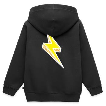 Blitz Comic Rapide - Sweat Premium à capuche zippé enfant bio - noir - Dos - AI Model Kid Male (0cm)