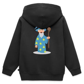 Magicien - Sweat Premium à capuche zippé enfant bio - noir - Dos - AI Model Kid Male (0cm)