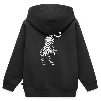 tiger - Kinder Premium Organic Zip Hoodie - Schwarz - Hinten - AI Model Kid Male (0cm)