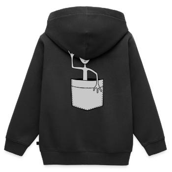 Hemdtasche Science Fiction Alien - Kinder Premium Organic Zip Hoodie - Schwarz - Hinten - AI Model Kid Male (0cm)