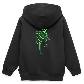 Hacking Hacks Hacker Computer Malware eSport Trojaner - Kinder Premium Organic Zip Hoodie - Schwarz - Hinten - AI Model Kid Male (0cm)