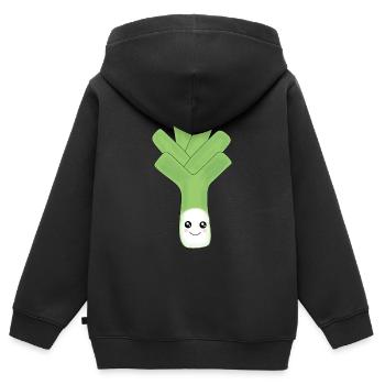 Kawaii Lauch Kawaii Früchte Kawaii Gemüse - Kinder Premium Organic Zip Hoodie - Schwarz - Hinten - AI Model Kid Male (0cm)