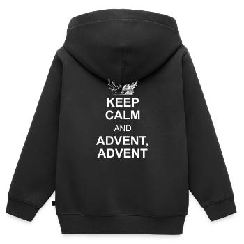 Advent Keep Calm - Kinder Premium Organic Zip Hoodie - Schwarz - Hinten - AI Model Kid Male (0cm)