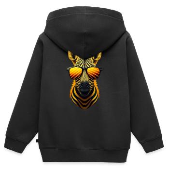 Zèbre 2 - Sweat Premium à capuche zippé enfant bio - noir - Dos - AI Model Kid Male (0cm)