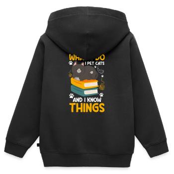 Chats Chat Chat Ami Chat Sauvage - Sweat Premium à capuche zippé enfant bio - noir - Dos - AI Model Kid Male (0cm)