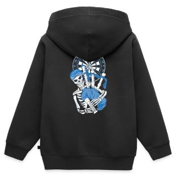 Scotland Bag Pipe Darts Player - Kinder Premium Organic Zip Hoodie - Schwarz - Hinten - AI Model Kid Male (0cm)