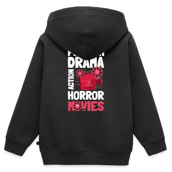 Filmliebhaber Action Hollywood - Kinder Premium Organic Zip Hoodie - Schwarz - Hinten - AI Model Kid Male (0cm)