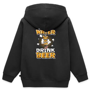 Comicstyle Stil Cartoon - Kinder Premium Organic Zip Hoodie - Schwarz - Hinten - AI Model Kid Male (0cm)