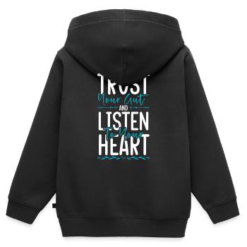 Positiv Yogaübung Selbstliebe - Kinder Premium Organic Zip Hoodie - Schwarz - Hinten - AI Model Kid Male (0cm)