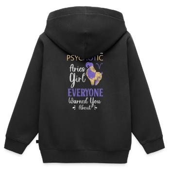 Horoscope Naissance Avril - Sweat Premium à capuche zippé enfant bio - noir - Dos - AI Model Kid Male (0cm)