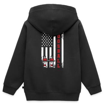 American Foosball Table Soccer Fan Cool USA Flag - Kinder Premium Organic Zip Hoodie - Schwarz - Hinten - AI Model Kid Male (0cm)