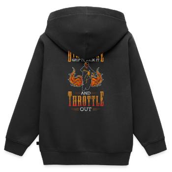 Mountainbike Dreck Stunt Extremsportart - Kinder Premium Organic Zip Hoodie - Schwarz - Hinten - AI Model Kid Male (0cm)
