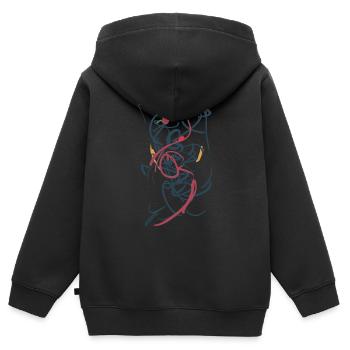 abstrakt - Kinder Premium Organic Zip Hoodie - Schwarz - Hinten - AI Model Kid Male (0cm)