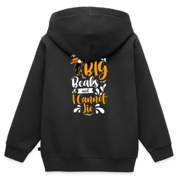 Bec de la forêt tropicale toucan - Sweat Premium à capuche zippé enfant bio - noir - Dos - AI Model Kid Male (0cm)