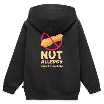 Nut allergy I don't swallow - Kinder Premium Organic Zip Hoodie - Schwarz - Hinten - AI Model Kid Male (0cm)