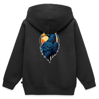 Eagle - Vereinigte Staaten - Vereinigte Staaten - Kinder Premium Organic Zip Hoodie - Schwarz - Hinten - AI Model Kid Male (0cm)