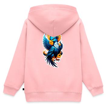 Phönix - Phönix - Feuervogel - Kinder Premium Organic Zip Hoodie - Rosa - Hinten - AI Model Kid Female (0cm)