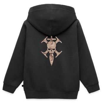 Army War Military Uniform Force Soldier Camouflage - Kinder Premium Organic Zip Hoodie - Schwarz - Hinten - AI Model Kid Male (0cm)