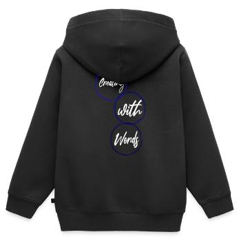 authorship originality jokes writing process - Kinder Premium Organic Zip Hoodie - Schwarz - Hinten - AI Model Kid Male (0cm)