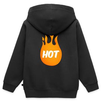 Feu allumé à chaud - Sweat Premium à capuche zippé enfant bio - noir - Dos - AI Model Kid Male (0cm)
