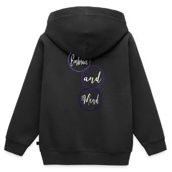 citations de guérison humour processus de guérison heureux - Sweat Premium à capuche zippé enfant bio - noir - Dos - AI Model Kid Male (0cm)