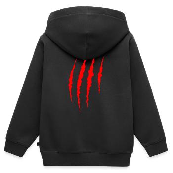 Kratzer - Kinder Premium Organic Zip Hoodie - Schwarz - Hinten - AI Model Kid Male (0cm)