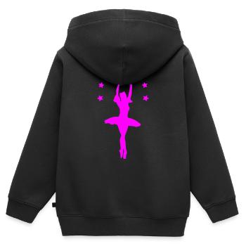 ballerina - Kinder Premium Organic Zip Hoodie - Schwarz - Hinten - AI Model Kid Male (0cm)