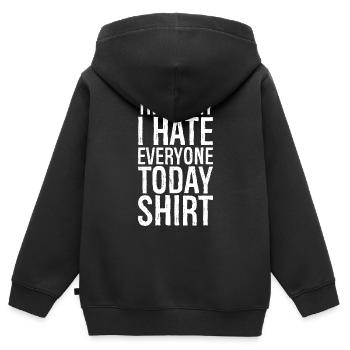 das ist mein Ich hasse heute alle - Kinder Premium Organic Zip Hoodie - Schwarz - Hinten - AI Model Kid Male (0cm)