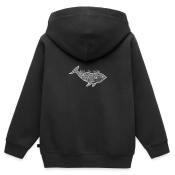 Wal - save the ocean - Kinder Premium Organic Zip Hoodie - Schwarz - Hinten - AI Model Kid Male (0cm)