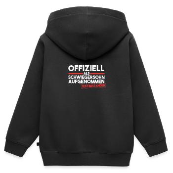 Schwiegersohn - Kinder Premium Organic Zip Hoodie - Schwarz - Hinten - AI Model Kid Male (0cm)