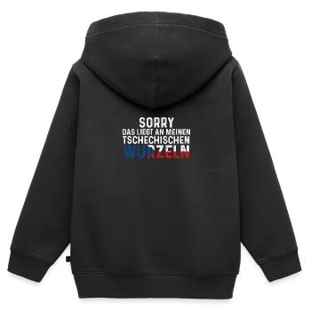 Tschechische Wurzeln Tscheche Tschechien - Kinder Premium Organic Zip Hoodie - Schwarz - Hinten - AI Model Kid Male (0cm)