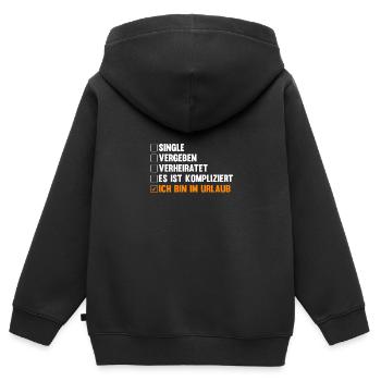 Sommerurlaub Urlauber Urlaub - Kinder Premium Organic Zip Hoodie - Schwarz - Hinten - AI Model Kid Male (0cm)