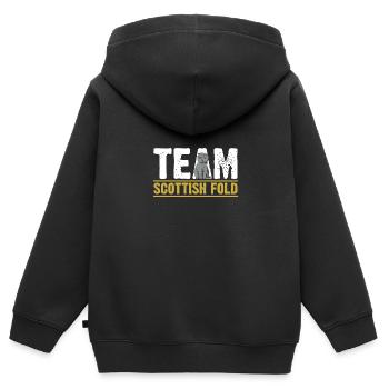 Scottish Fold Cat - Kids Premium Organic Zip-up Hoodie - black - Back - AI Model Kid Male (0cm)