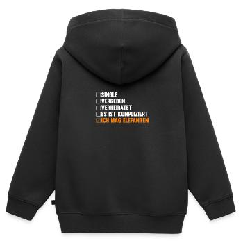 Elefant Elefanten - Kinder Premium Organic Zip Hoodie - Schwarz - Hinten - AI Model Kid Male (0cm)