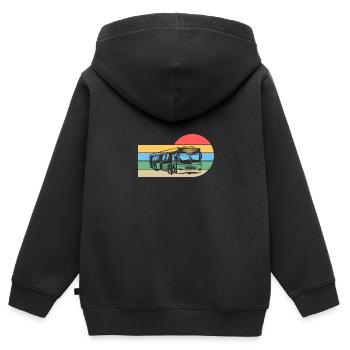 Bus de chauffeur de bus - Sweat Premium à capuche zippé enfant bio - noir - Dos - AI Model Kid Male (0cm)