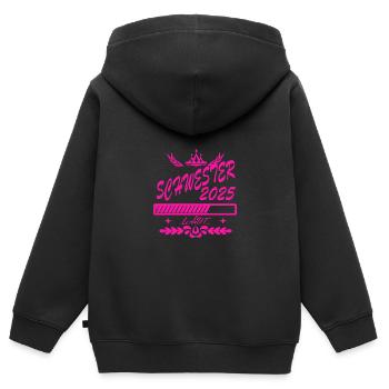 Schwester 2025 loading, 2025 große Schwester - Kinder Premium Organic Zip Hoodie - Schwarz - Hinten - AI Model Kid Male (0cm)