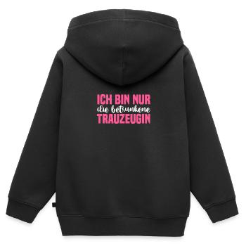 Hochzeit Junggesellenabschied Trauzeugin - Kinder Premium Organic Zip Hoodie - Schwarz - Hinten - AI Model Kid Male (0cm)
