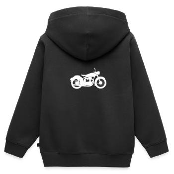 Voiture classique de moto - Sweat Premium à capuche zippé enfant bio - noir - Dos - AI Model Kid Male (0cm)