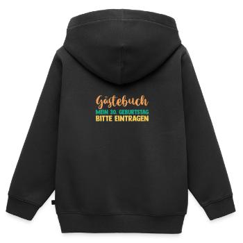 Dreißig 30 Jahre Gästebuch Dreißigster Geburtstag - Kinder Premium Organic Zip Hoodie - Schwarz - Hinten - AI Model Kid Male (0cm)