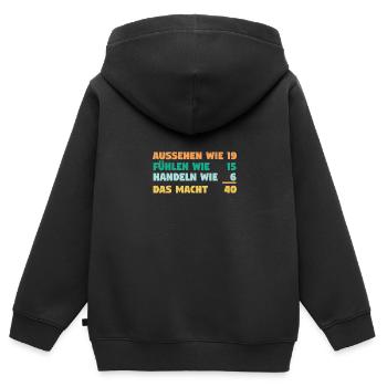 Vierzig Vierzigster 40 Jahre Geburtstag - Kinder Premium Organic Zip Hoodie - Schwarz - Hinten - AI Model Kid Male (0cm)