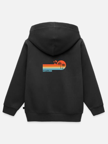 California Surfing Santa Cruz - Kids Premium Organic Zip-up Hoodie - black