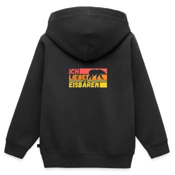 Eisbär Eisbären - Kinder Premium Organic Zip Hoodie - Schwarz - Hinten - AI Model Kid Male (0cm)