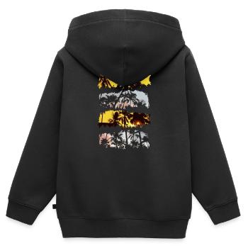 Palmen - Kinder Premium Organic Zip Hoodie - Schwarz - Hinten - AI Model Kid Male (0cm)
