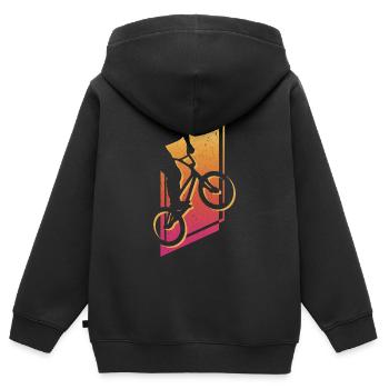 BMX Fahrer Freestyle Stunt BMX Fahrrad - Kinder Premium Organic Zip Hoodie - Schwarz - Hinten - AI Model Kid Male (0cm)
