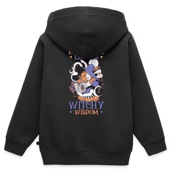 Fang-tastische Lektionen Hexenweisheit Halloween - Kinder Premium Organic Zip Hoodie - Schwarz - Hinten - AI Model Kid Male (0cm)