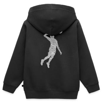 Volleyball Spieler Fingerabdruck Herren Volleyball - Kinder Premium Organic Zip Hoodie - Schwarz - Hinten - AI Model Kid Male (0cm)